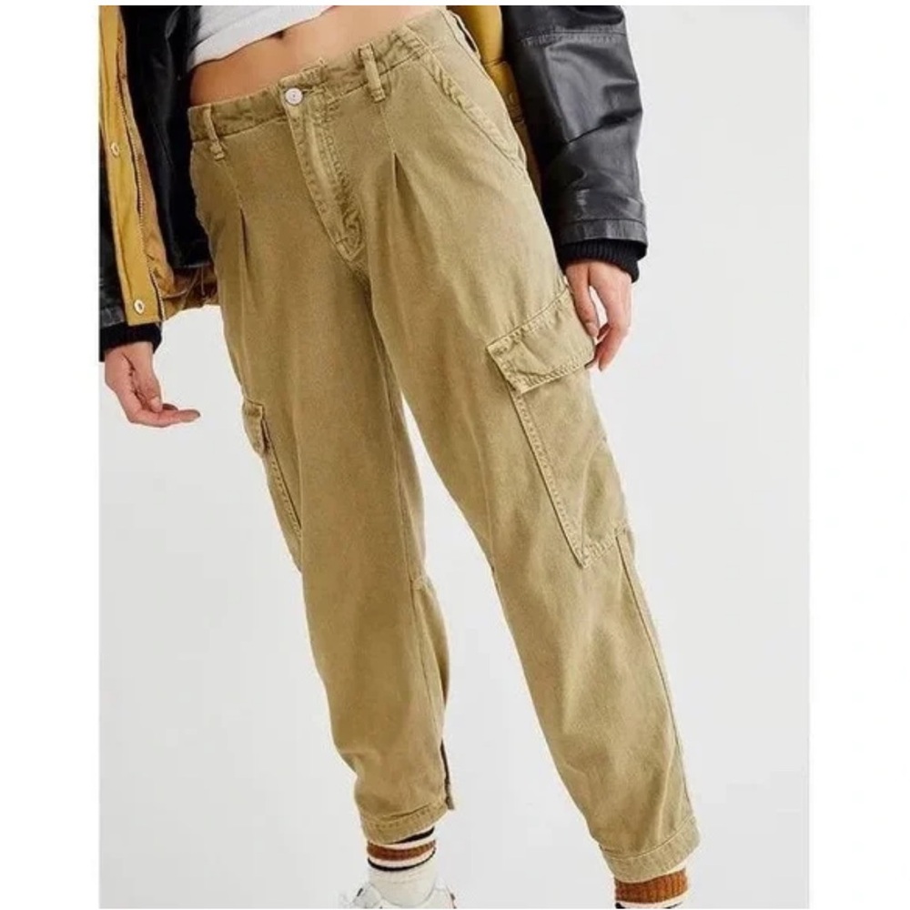 Free People First Light Sage Green Utility Cargo Pants Size 4